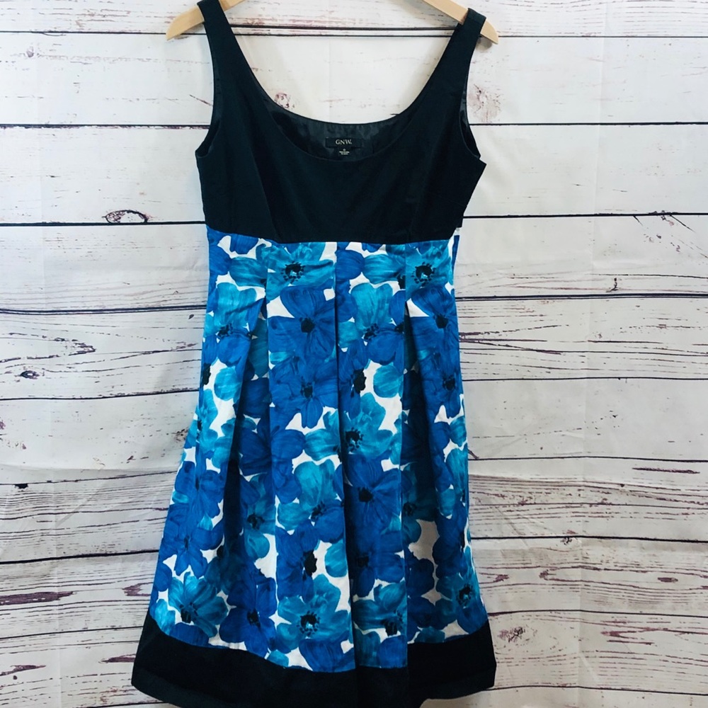 GNW Floral Print Empire Waist Sleeveless Dress, 12
